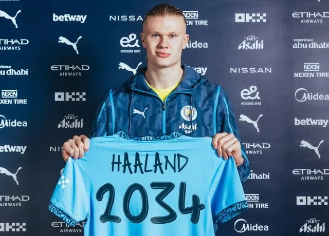 Erling Haaland sẽ gia hạn hợp đồng với Man City tới năm 2034