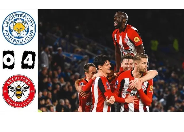 Leicester tiếp tục khủng hoảng khi để thua đậm 0-4 trước Brentford