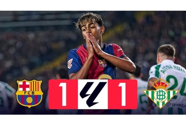 Barca chia điểm với Real Betis ngay tại vòng 30 Laliga